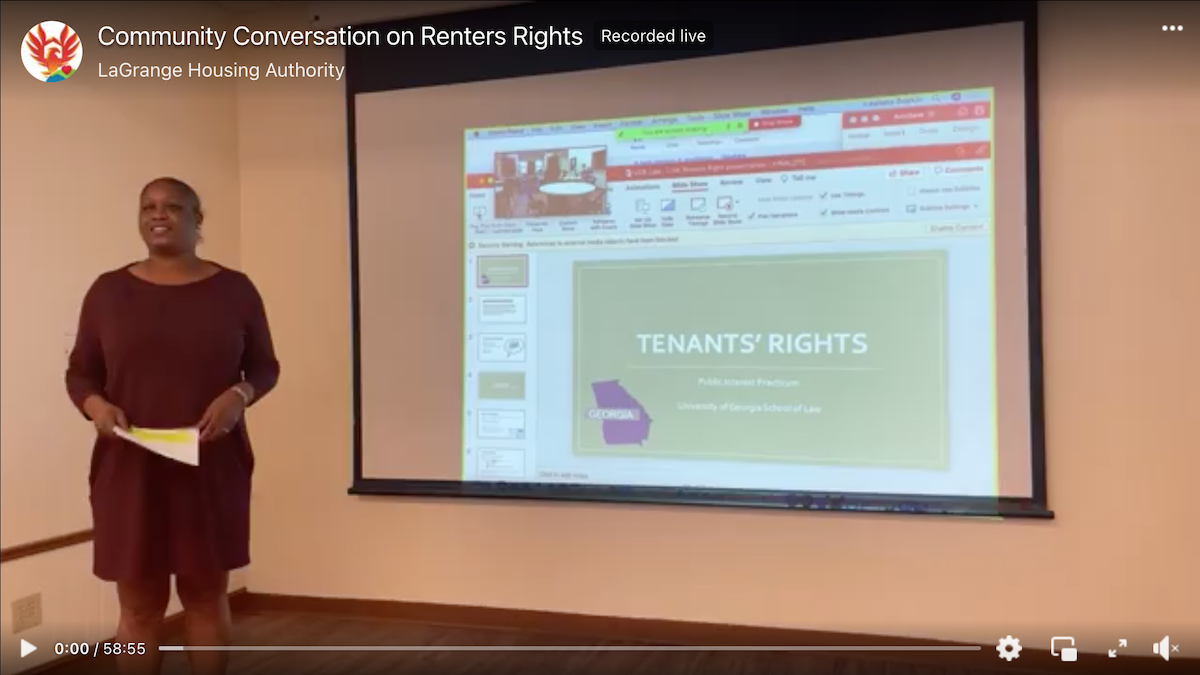 Video screenshot of Community Conversation on Renters Rights